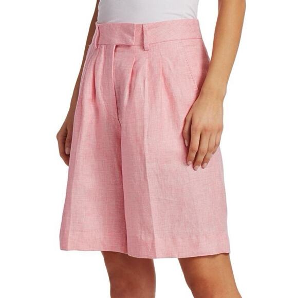 REMAIN BIRGER CHRISTENSEN Linen Bermuda Shorts Pink Size 4 - Picture 3 of 12